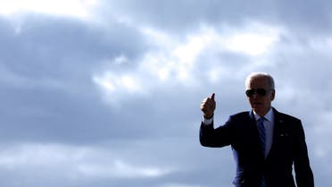 U.S. President Joe Biden gestures as he boards Air Force One to return to Washington from Tampa International Airport in Tampa, Florida, U.S. February 9, 2023. REUTERS/Jonathan Ernst