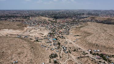 An aerial view shows the city of Hargeisa from the outskirts of the city, in Somaliland, on September 16, 2021. (AFP)