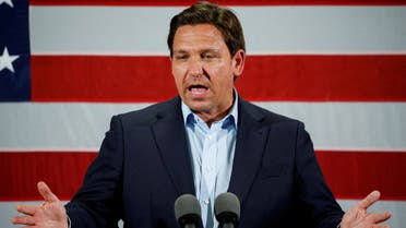 FILE PHOTO: Florida Governor Ron DeSantis speaks during a rally ahead of the midterm elections, in Hialeah, Florida, U.S., November 7, 2022. REUTERS/Marco Bello/File Photo