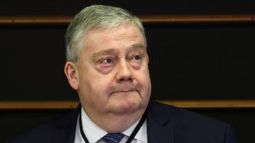 Belgian lawmaker Marc Tarabella looks on before members of the European Parliament vote on lifting immunity for him and Italian lawmaker Andrea Cozzolino, both of the centre-left Socialists and Democrats, who Belgian investigators want to question over a cash-for-influence corruption scandal, in Brussels, Belgium February 2, 2023. (Reuters)