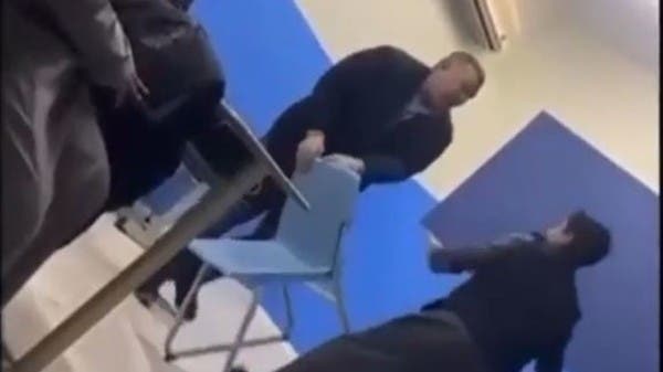 A video describing brutal beating.. A teacher beats a student in Saudi Arabia