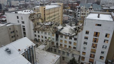 A view shows a building of the National University of Urban Economy heavily damaged by a Russian missile strike, amid Russia's attack on Ukraine, in central Kharkiv, Ukraine February 5, 2023. REUTERS/Vitalii Hnidyi