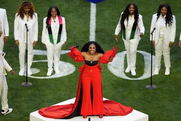 Entertainer Sheryl Lee Ralph performs Lift Every Voice, often referred to as the Black national anthem, prior to the NFL Super Bowl 57 football game between the Kansas City Chiefs and the Philadelphia Eagles, Sunday, Feb. 12, 2023, in Glendale, Ariz. (AP)