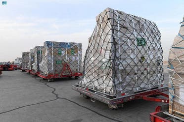 The plane, which took off from the King Khalid International Airport, is carrying medical aid and equipment worth more than $9.6 million (SR36 million). (SPA)