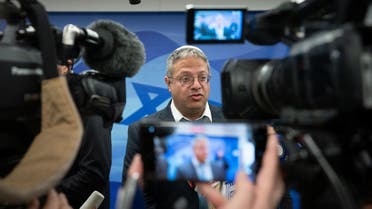 Israeli Minister of National Security Itamar Ben-Gvir talks to reporters ahead of the weekly cabinet meeting in Jerusalem, on February 12, 2023. (AFP)