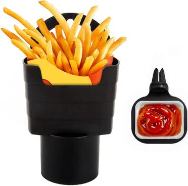 This picture shows a French fry holder for the car. (Amazon)