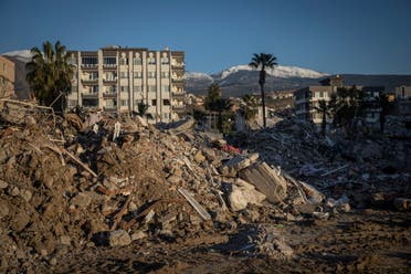 Rubble from destroyed properties as seen from Iskenderun following the deadly earthquake in Hatay province, Turkey February 15, 2023. (Reuters)