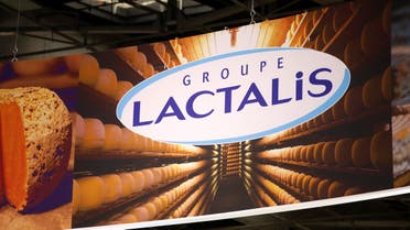 The logo of Lactalis Group is seen on the eve of the opening of the 2020 Paris International Agricultural Show in Paris, France, February 21, 2020. (Reuters)