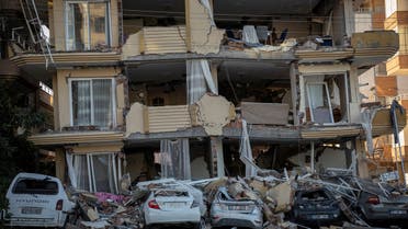 Rubble from destroyed properties as seen from Iskenderun following the deadly earthquake in Hatay province, Turkey February 15, 2023. REUTERS/Eloisa Loperesz