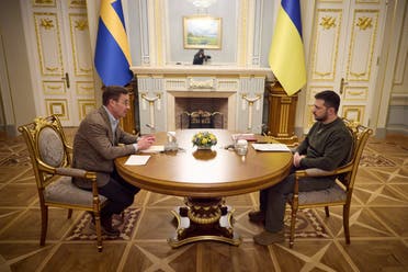 زيلينسكي يستقبل رئيس الوزراء السويدي اولف كريسترسن 