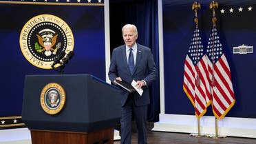 President Joe Biden speaks about a high-altitude Chinese spy balloon and three other objects that were recently shot down by US fighter jets, Feb. 16, 2023. (Reuters)