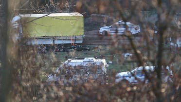 Graphic content / This photograph taken on February 17, 2023, on the outskirts of the village of Lokorsko, some 20 kilometers (12 miles) north-east of Sofia, shows a general view of the discovery of eighteen dead migrants in the rear of an abandoned truck. (AFP)