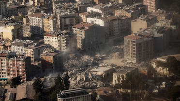 A general view of damage following a deadly earthquake, as U.S. Secretary of State Antony Blinken and Turkish Foreign Minister Mevlut Cavusoglu take a helicopter tour of earthquake stricken areas of Hatay Province, Turkey February 19, 2023. (Reuters)