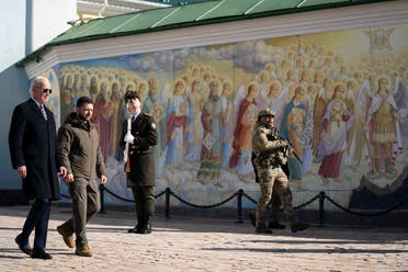 الرئيس بايدن خلال لقائه زيلينسكي في كييف