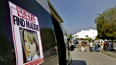A poster placed on a van shows the picture of three-year old British girl Madeleine McCann outside the Ocean club apartment hotel in Praia de Luz 05 May 2007, in Lagos. (AFP)