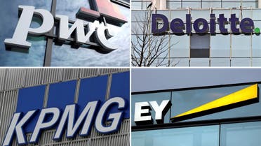 A combination of file pictures shows logos of Price Waterhouse Coopers, Deloitte, KPMG and Ernst & Young. (Reuters)