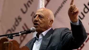 Ahmed Qureia, Palestinian Authority former prime minister, speaks during a news conference in Abu Dis in the West Bank near Jerusalem, on January 25, 2011. (Reuters)