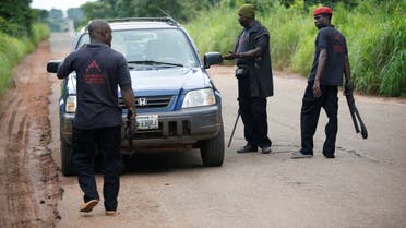 Local vigilantes check a vehicle on the Enugu-Nimbo road in Nigeria's southeastern state of Enugu. (File photo: Reuters)