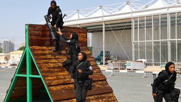 All-women Emiratis SWAT team exercise during a training at Dubai Police in Dubai, United Arab Emirates, on February 7, 2023. (Reuters)