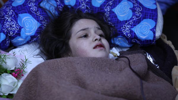 The child Sham, who is threatened with amputation of her legs, is transferred for treatment outside Syria