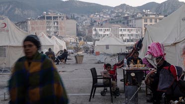 Survivors stay at a temporary tent camp, in the aftermath of the deadly earthquake, in Antakya, Turkey, on February 19, 2023. (Reuters)