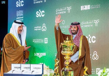 Saudi Crown Prince Mohammed Bin Salman at the 4th edition of the Saudi Cup 2023, the richest global horse racing event, on February 25, 2023, at the King Abdulaziz Equestrian Square in Riyadh. (Saudi Press Agency)