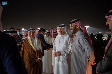 Saudi Crown Prince Mohammed Bin Salman, at the King Abdulaziz Racecourse in Riyadh, for the 4th edition of the Saudi Cup 2023, on on February 25, 2023. (Saudi Press Agency)