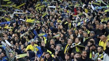 Fenerbahce fans inside the stadium before the match against Galatasaray at the Sukru Saracoglu Stadium, Istanbul, Turkey, on January 8, 2023. (Reuters) 