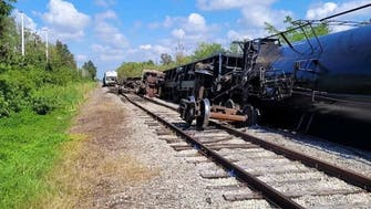 Propane-filled car flips over in Florida train derailment