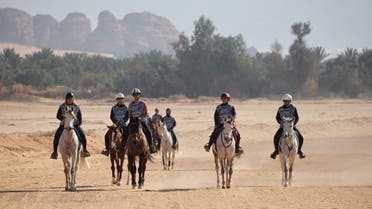 Endurance riders in training around AlUla for the Custodian of the Two Holy Mosques Endurance Cup