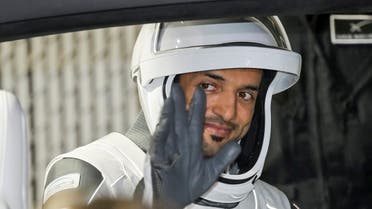 NASA's SpaceX Crew-6 mission astronaut Sultan Al-Neyadi, from the United Arab Emirates, waves as the crew departs for the launch pad before launch to the International Space Station from the Kennedy Space Center in Cape Canaveral, Florida, U.S., March 1, 2023. (Reuters)