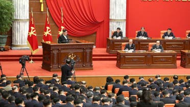  (رويترز)جانب من اجتماع الرئيس الكوري الشمالي بشأن الزراعة
