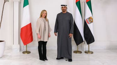 UAE President Sheikh Mohamed bin Zayed Al Nahyan and Italian Prime Minister Giorgia Meloni. (Twitter)