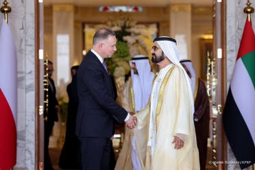 UAE Vice President Sheikh Mohammed bin Rashid Al Maktoum in a meeting with Poland's President Andrzej Duda in Abu Dhabi.  (File photo)