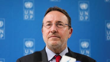 UNDP Administrator Achim Steiner speaks during a news conference in Kabul SOURCE: REUTERS