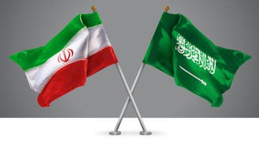 السعودية - إيران أعلام - آيستوك
