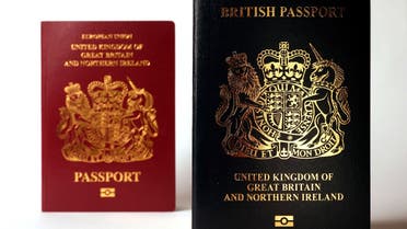 Current and previous European Union versions of British passports are seen in this illustration photograph taken on December 11, 2020. (Reuters)