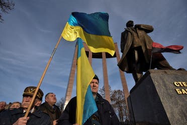 الاحتفال بذكرى ستيبان بانديرا في أوكرانيا (رويترز)