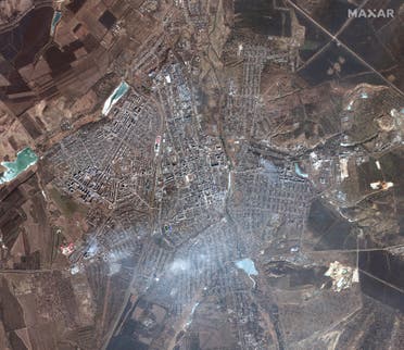 صورة لمدينة باخموت التقطتها الأقمار الصناعية (أرشيفية -رويترز)