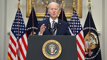 US President Joe Biden speaks about the US banking system on March 13, 2023 in the Roosevelt Room of the White House in Washington, DC. (AFP)