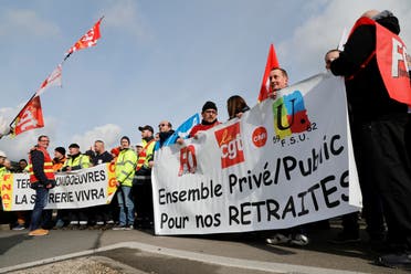من الاحتجاجات اليوم في فرنسا