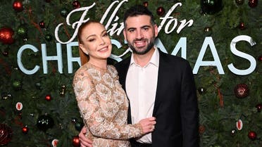 Lindsay Lohan and Bader Shammas attend Netflix’s Falling For Christmas Celebratory Holiday Fan Screening with Cast & Crew on November 9, 2022 in New York City Bryan Bedder/Getty Images for Netflix/AFP (Photo by Bryan Bedder / GETTY IMAGES NORTH AMERICA / Getty Images via AFP)