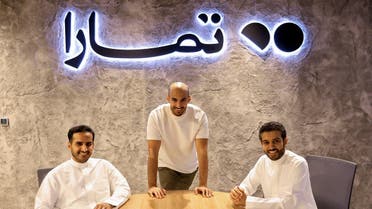Tamara's Co-founder & Chief Operating Officer Turki bin Zarah, Co-founder & Chief Product Officer Abdul Mohsen Al-Babtain and Co-founder & Chief Executive Officer Abdul Majeed Al-Sikhan pose for a photo at their company premises in Riyadh, Saudi Arabia, August 17, 2022. (File photo: Reuters)