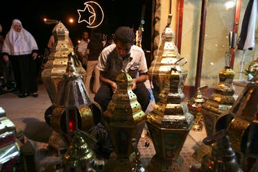 A man works on a Fanoos, or a Ramadan lantern used during the Muslim fasting month, as he puts them up for sale at his shop in Amman September 11, 2007. Ramadan is when the faithful fast from dawn until dusk. (Reuters)