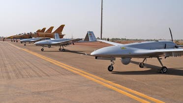 The five planes and four drones on the tarmac of Bamako airport, Mali, March 16, 2023. (Twitter/@PresidenceMali)