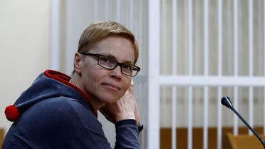  Marina Zolotova, editor-in-chief of Tut.by independent news website, listens at a court hearing to to announce her sentence after a trial in Minsk, Belarus, on March 4, 2019. (Reuters)
