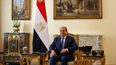 Egyptian President Abdel Fattah al-Sisi meets with US Secretary of State Antony Blinken (not pictured) at Al-Ittihadiya presidential palace in Cairo, Egypt January 30, 2023. (Reuters)