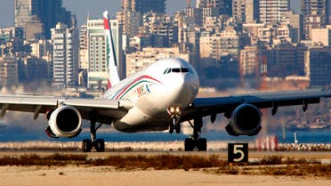 In this Jan. 27, 2010 file photo, a Middle East Airlines jet lands at Rafik Hariri International Airport in Beirut, Lebanon. (AP)