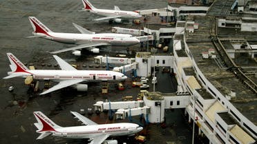 An aerial view of Air India planes parked at Bombay airport August 4, 2005. (File photo: Reuters)