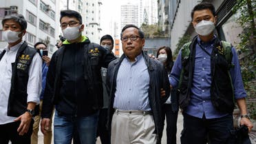 Former Vice-Chairman of the Hong Kong Alliance in Support of Patriotic Democratic Movements of China, Albert Ho, walks after his arrest by police, in Hong Kong, China March 21, 2023. (Reuters)